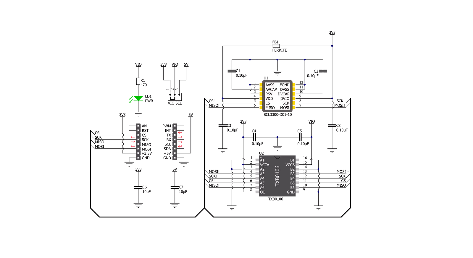 Inclinometer Click Schematic schematic