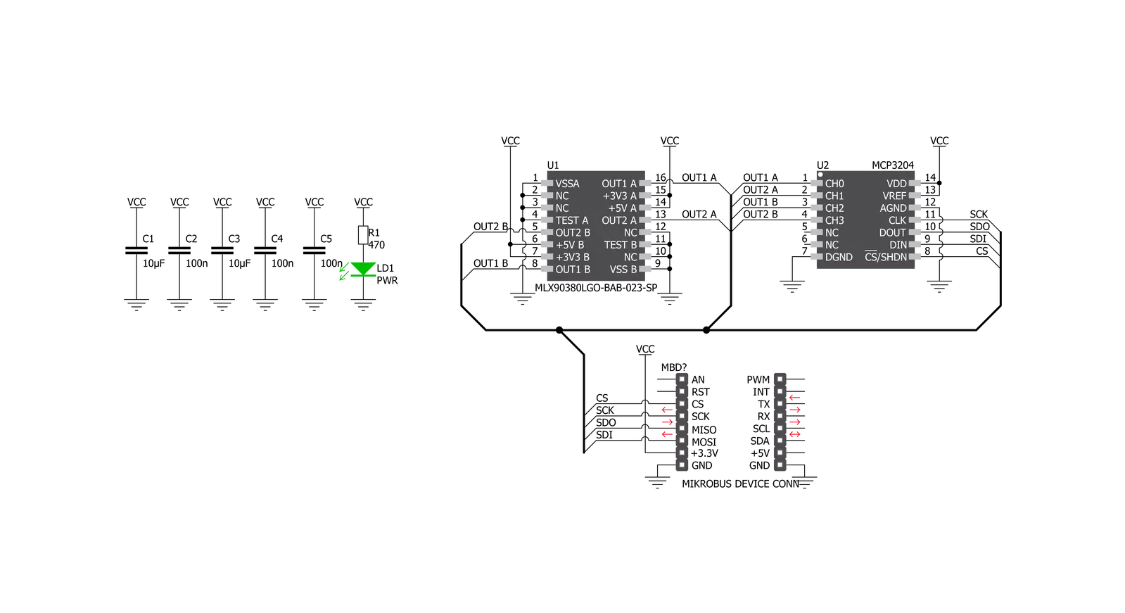 3D Hall 6 Click Schematic schematic