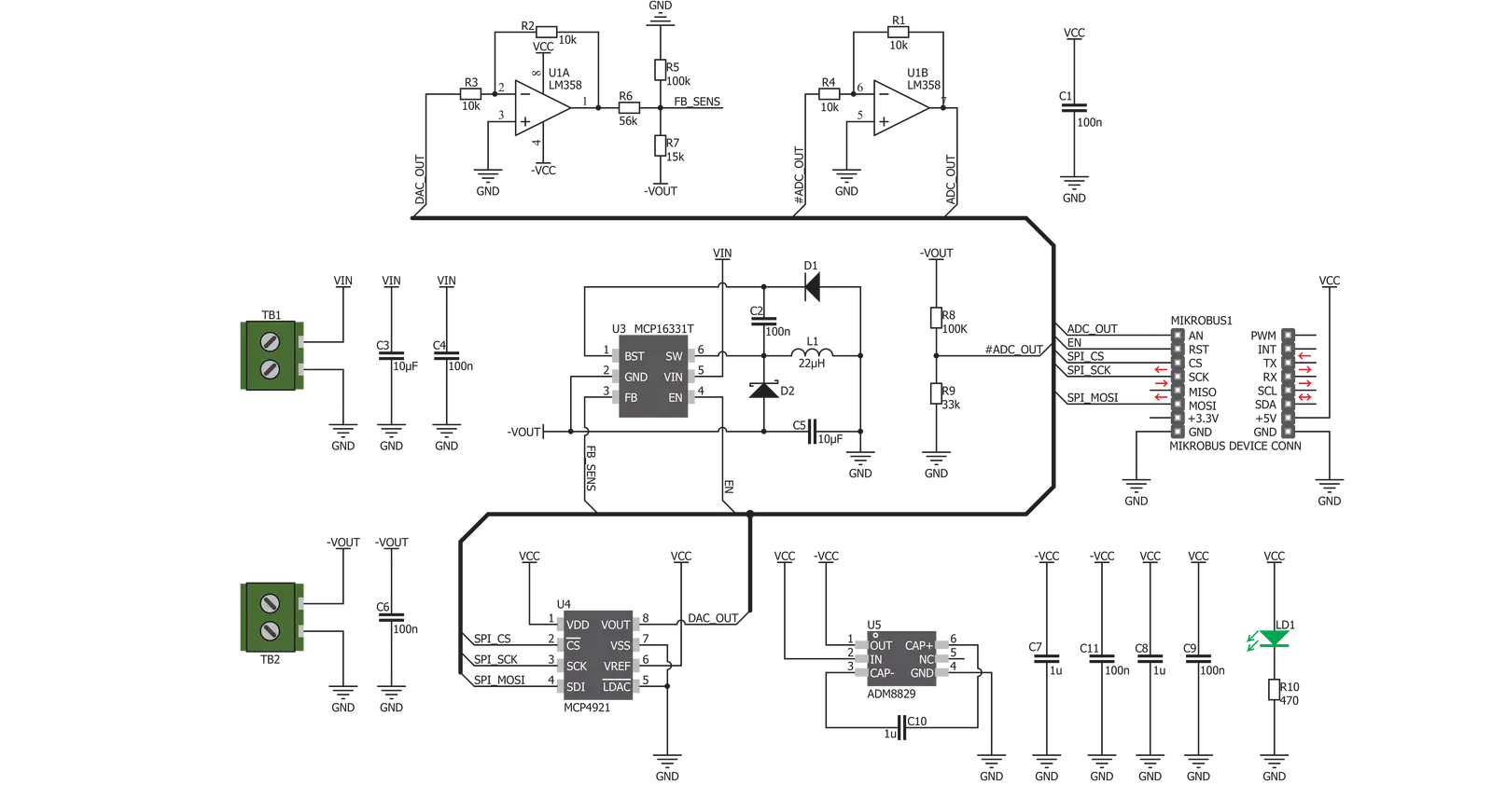 MCP16331 INV Click Schematic schematic