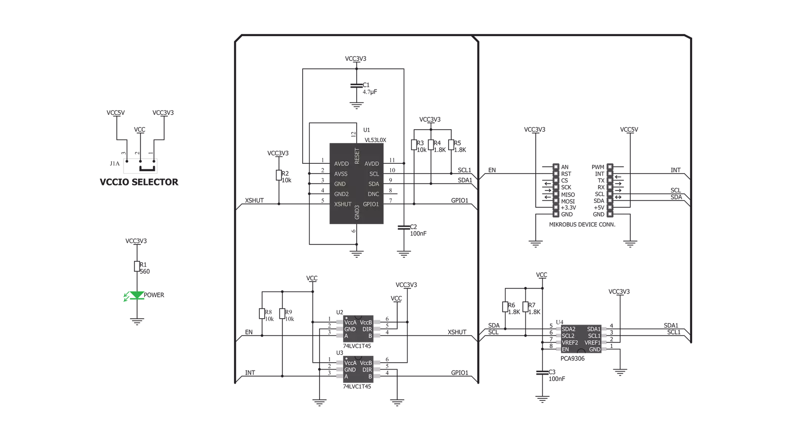 LightRanger 2 Click Schematic schematic