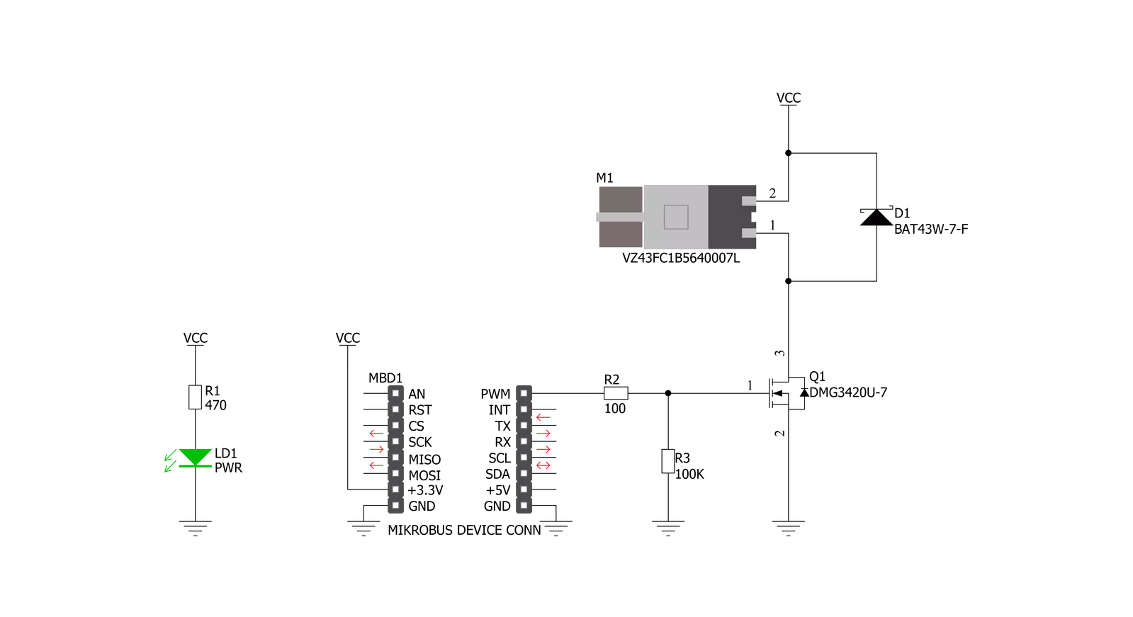 Vibro Motor 2 Click Schematic schematic