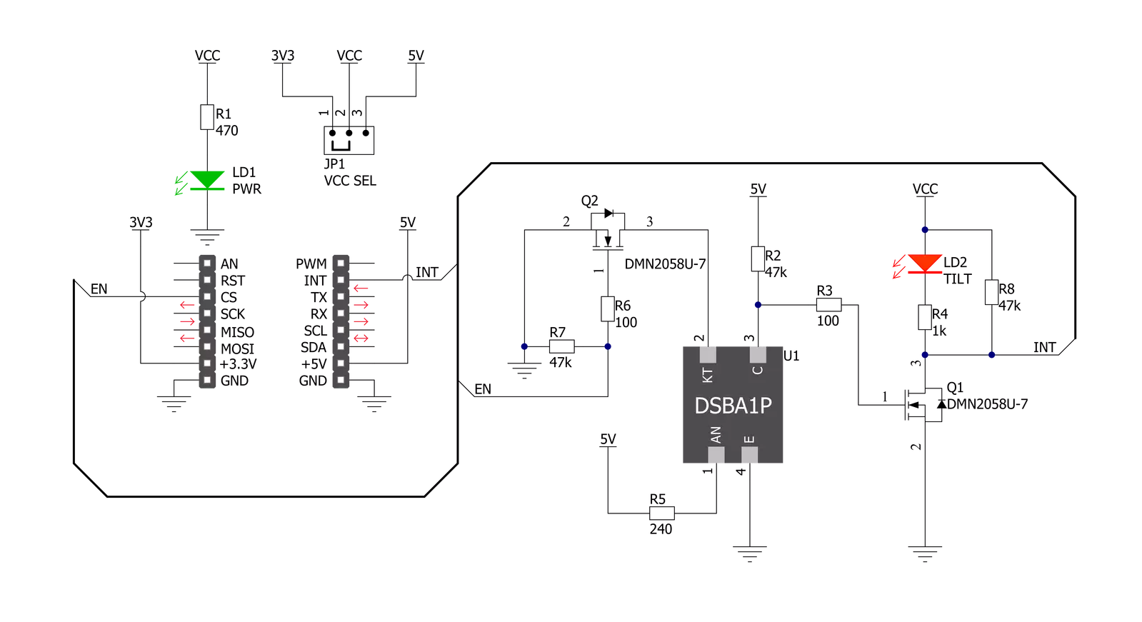 Tilt 3 Click Schematic schematic