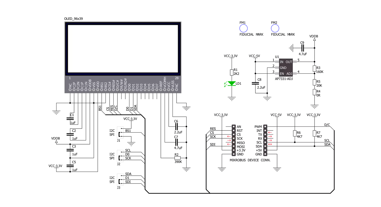 OLED W Click Schematic schematic