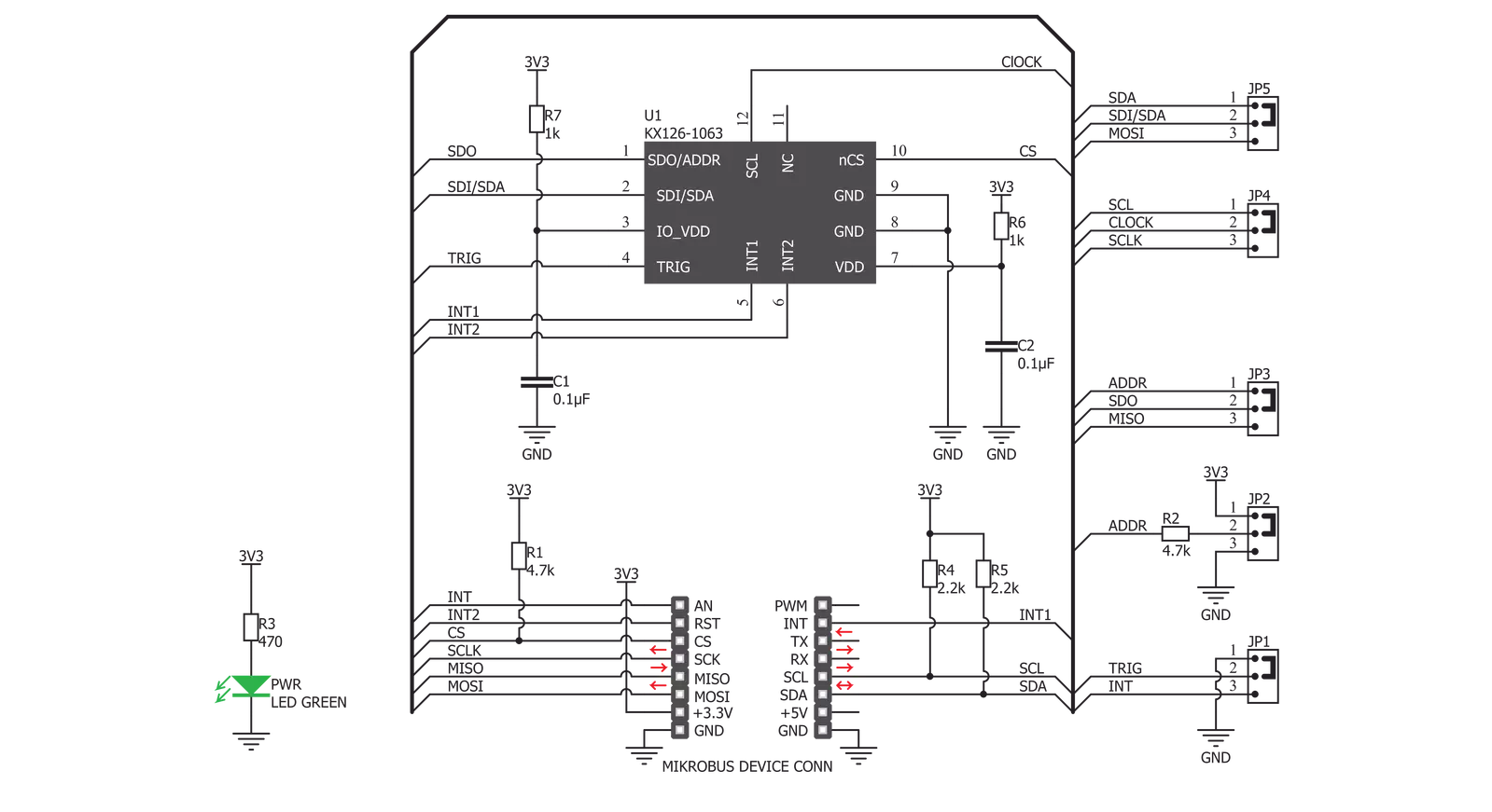Pedometer 3 Click Schematic schematic