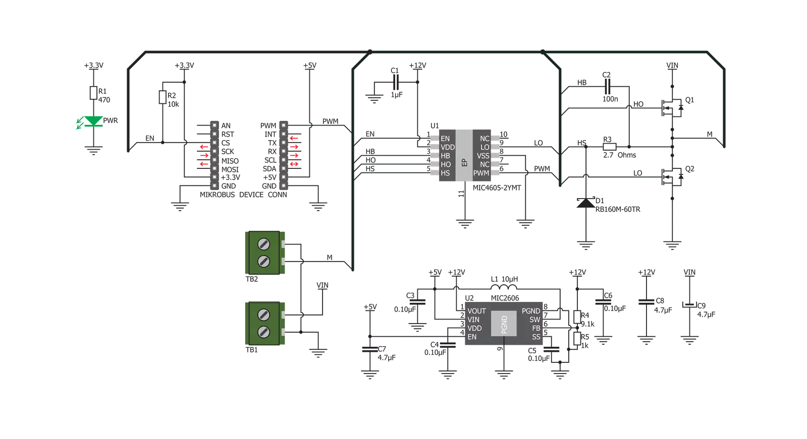 DC Motor 8 Click Schematic schematic