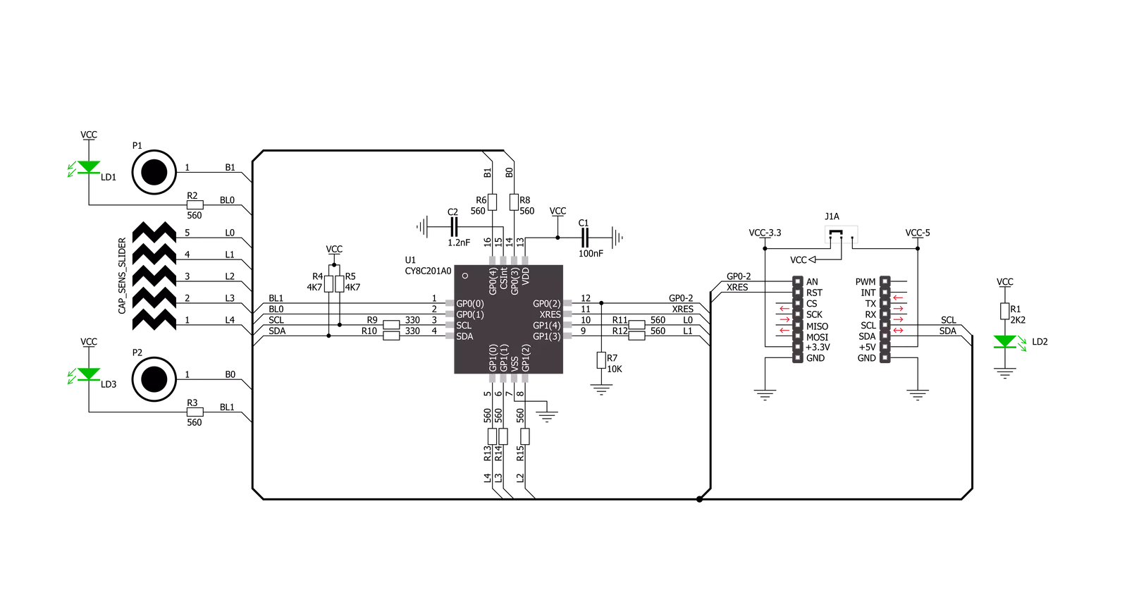 CapSense Click Schematic schematic