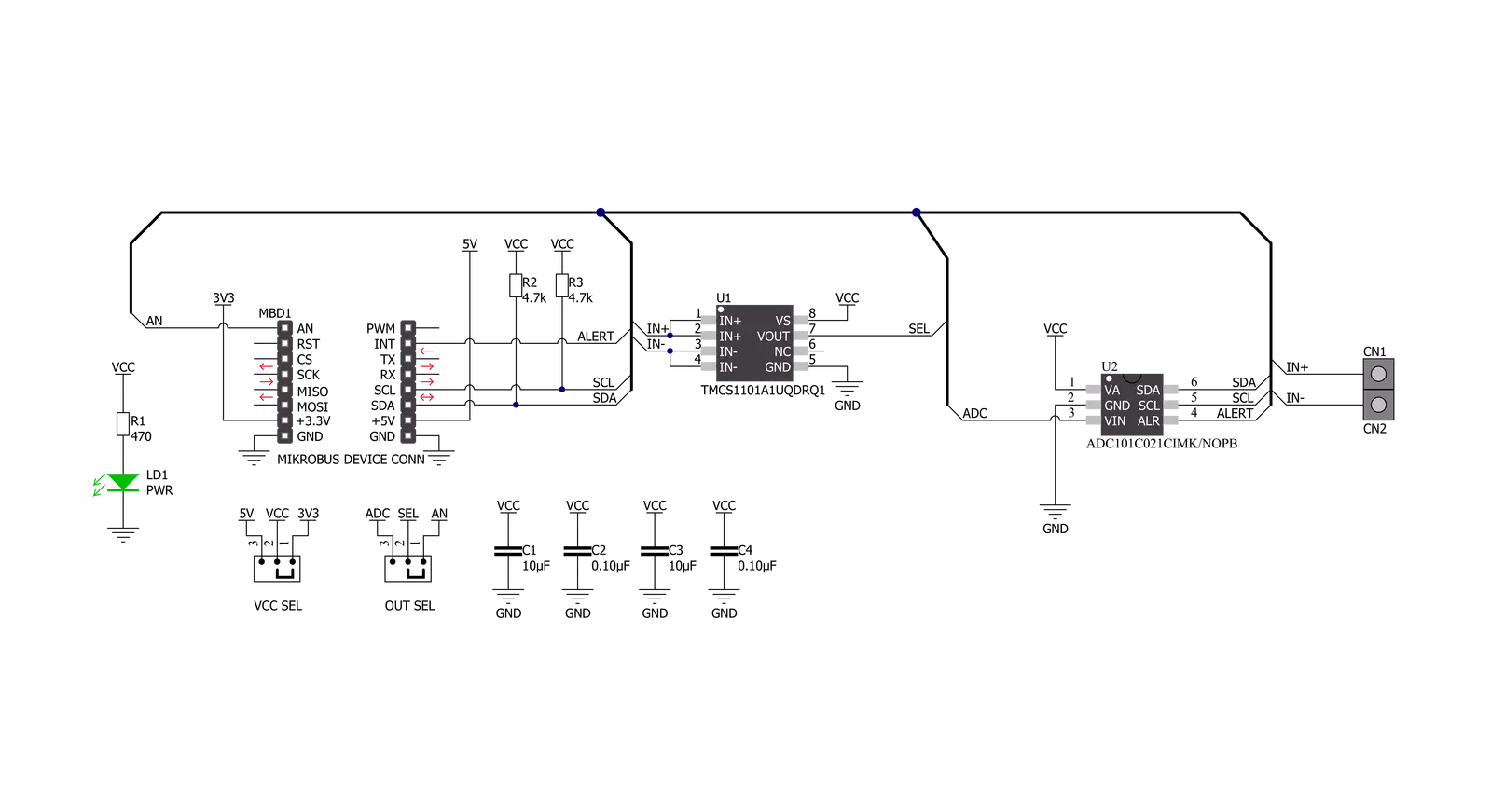 Hall Current 15 Click Schematic schematic