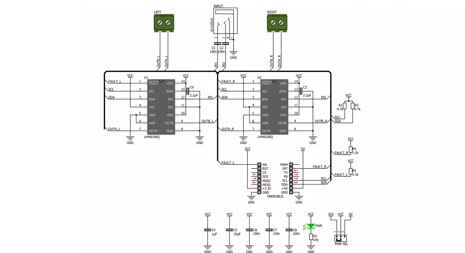 StereoAmp Click Schematic schematic