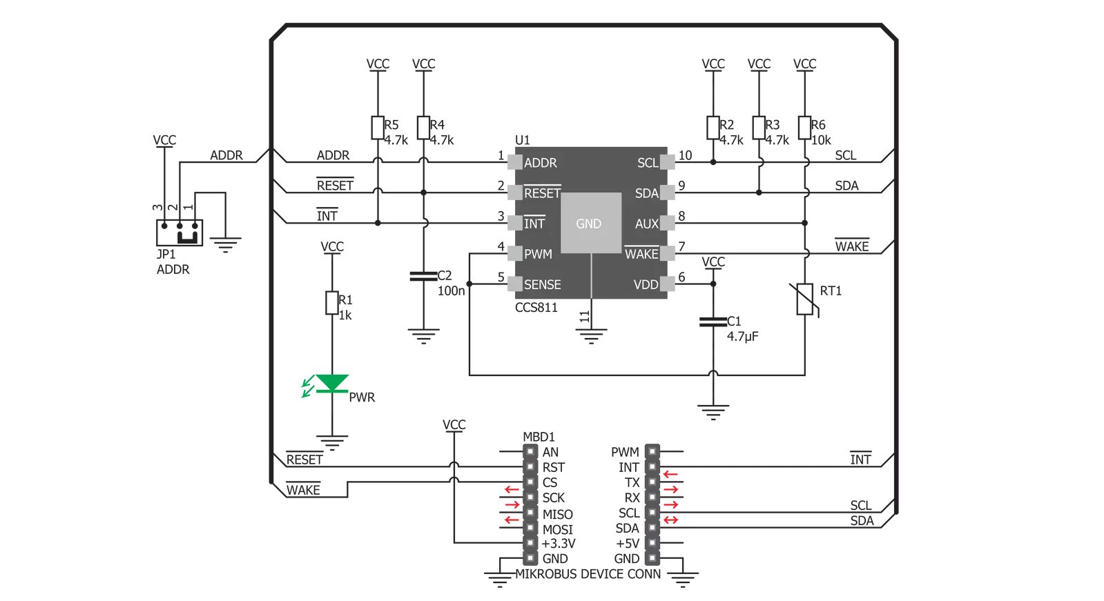 Air quality 3 Click Schematic schematic