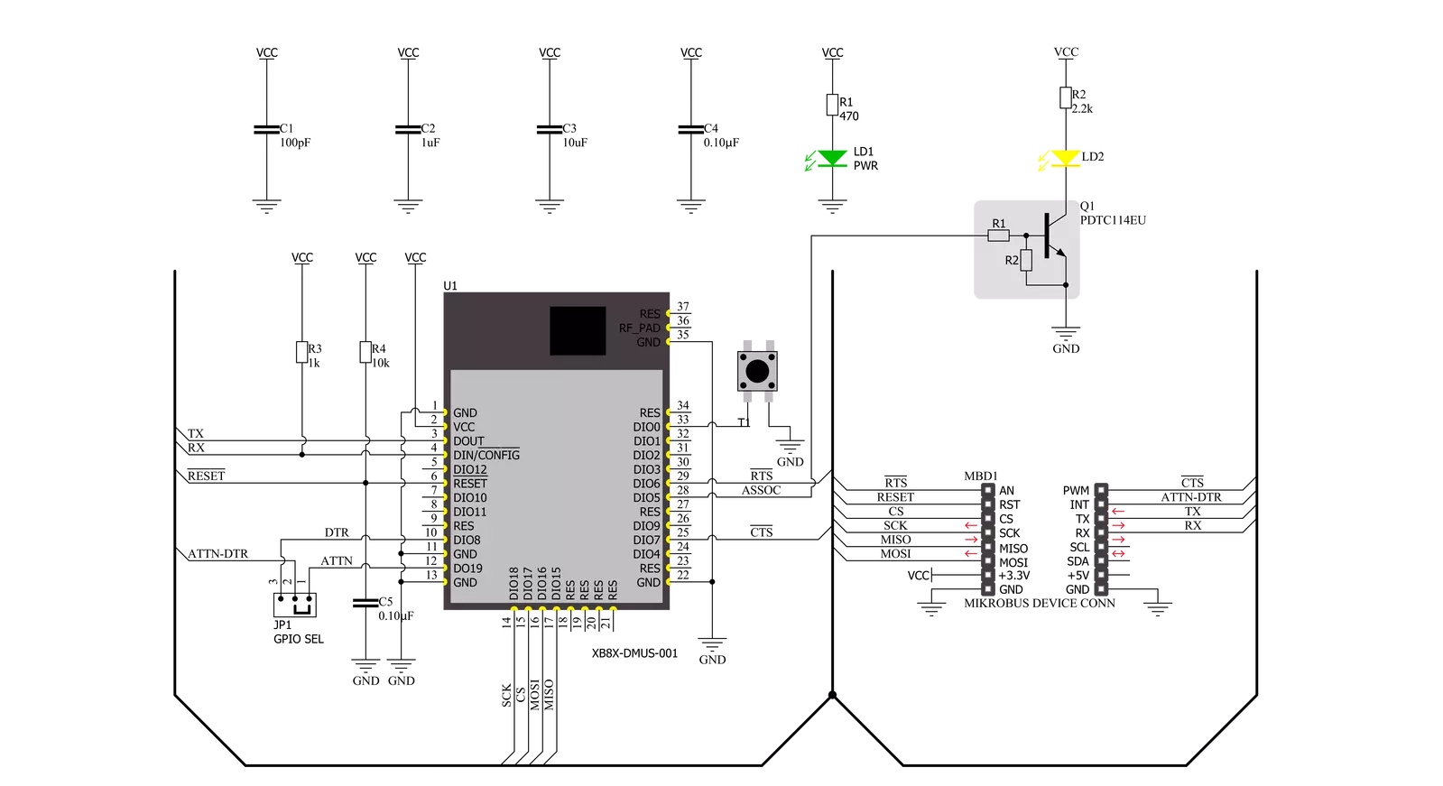 XBee 3 Click Schematic schematic