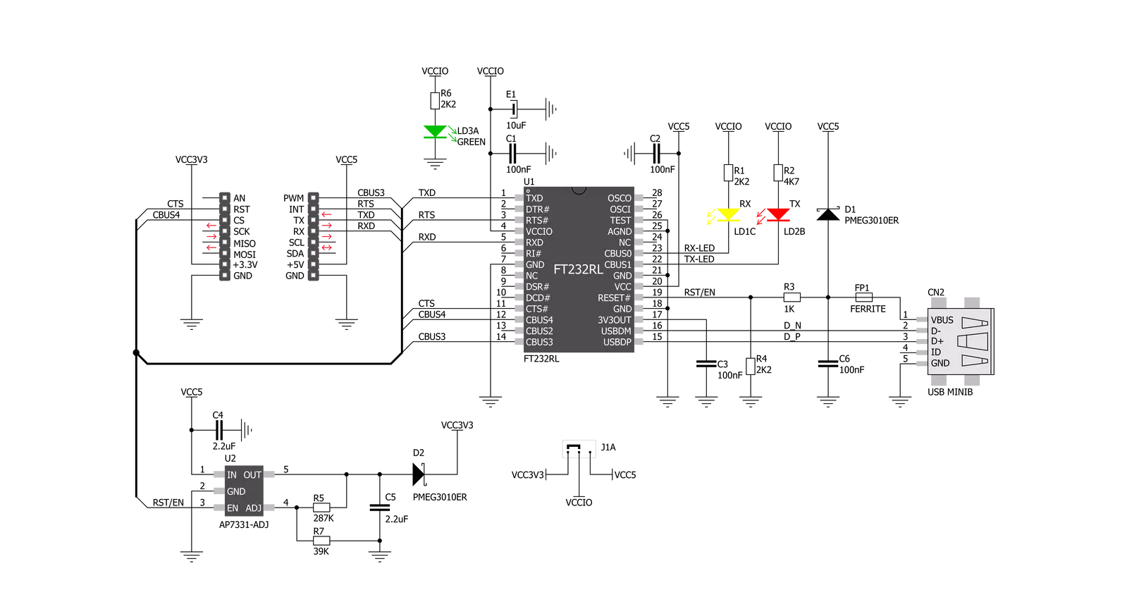 USB UART Click Schematic schematic