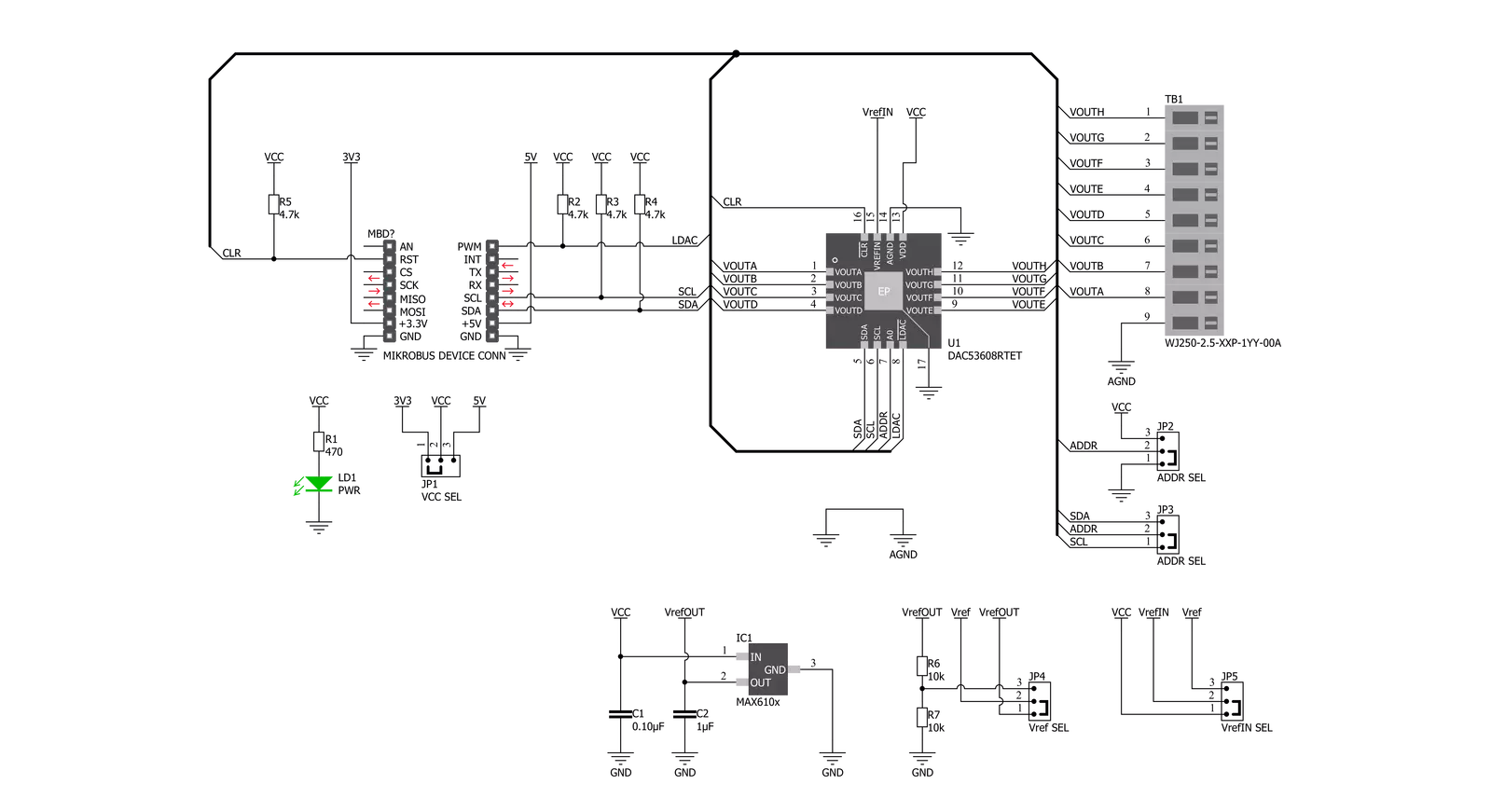 DAC 5 Click Schematic schematic