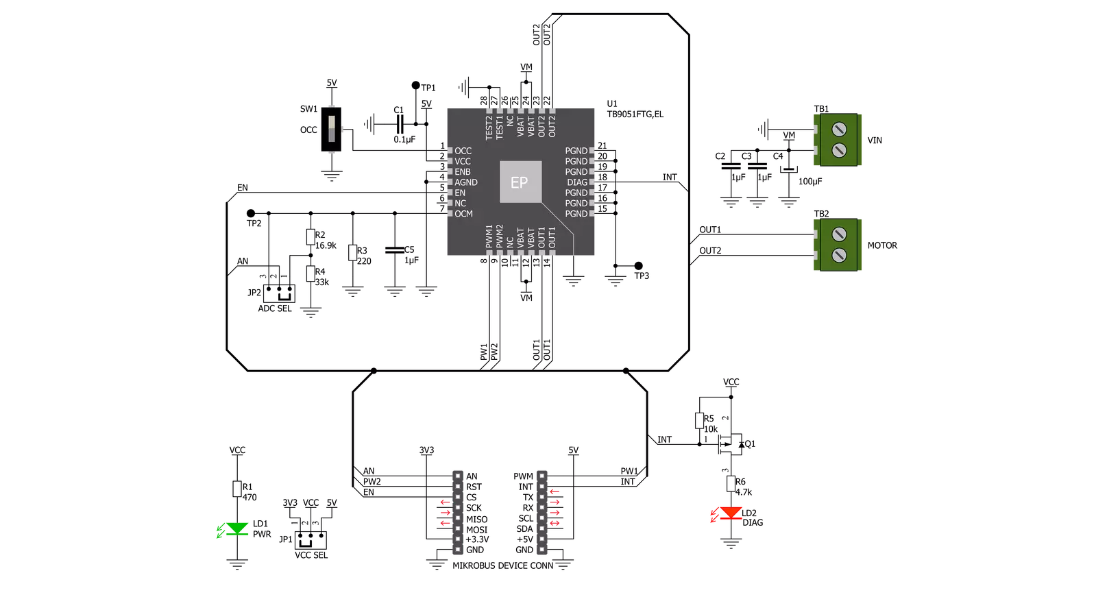 DC Motor 18 Click Schematic schematic