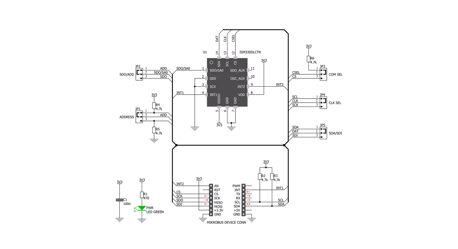 6DOF IMU 8 Click Schematic schematic