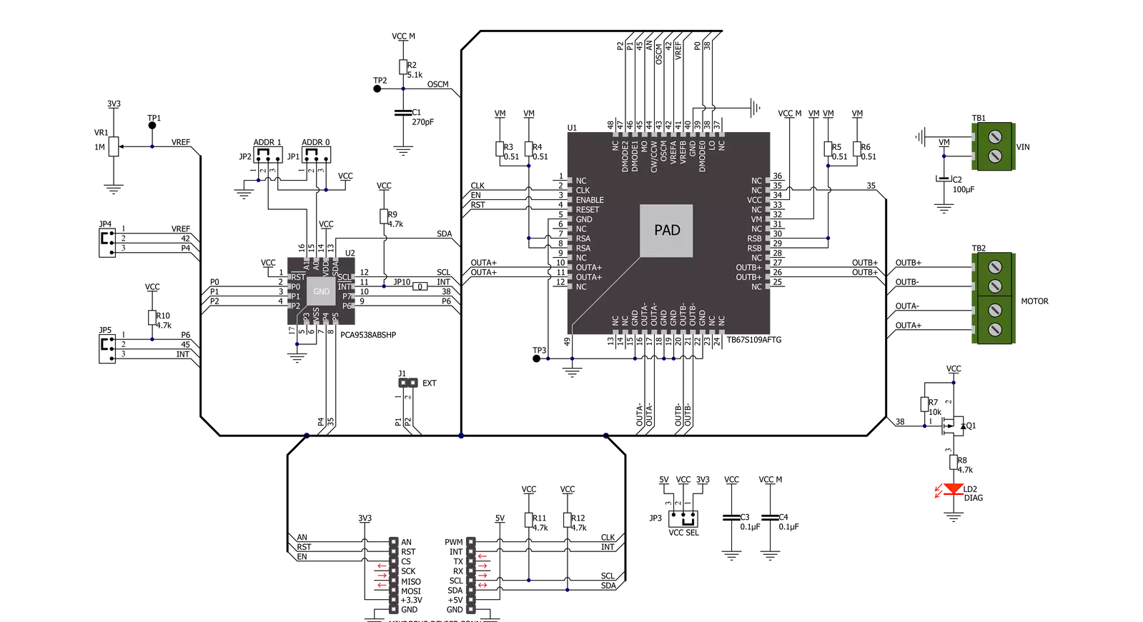 Multi Stepper Click - TB67S109 Schematic schematic