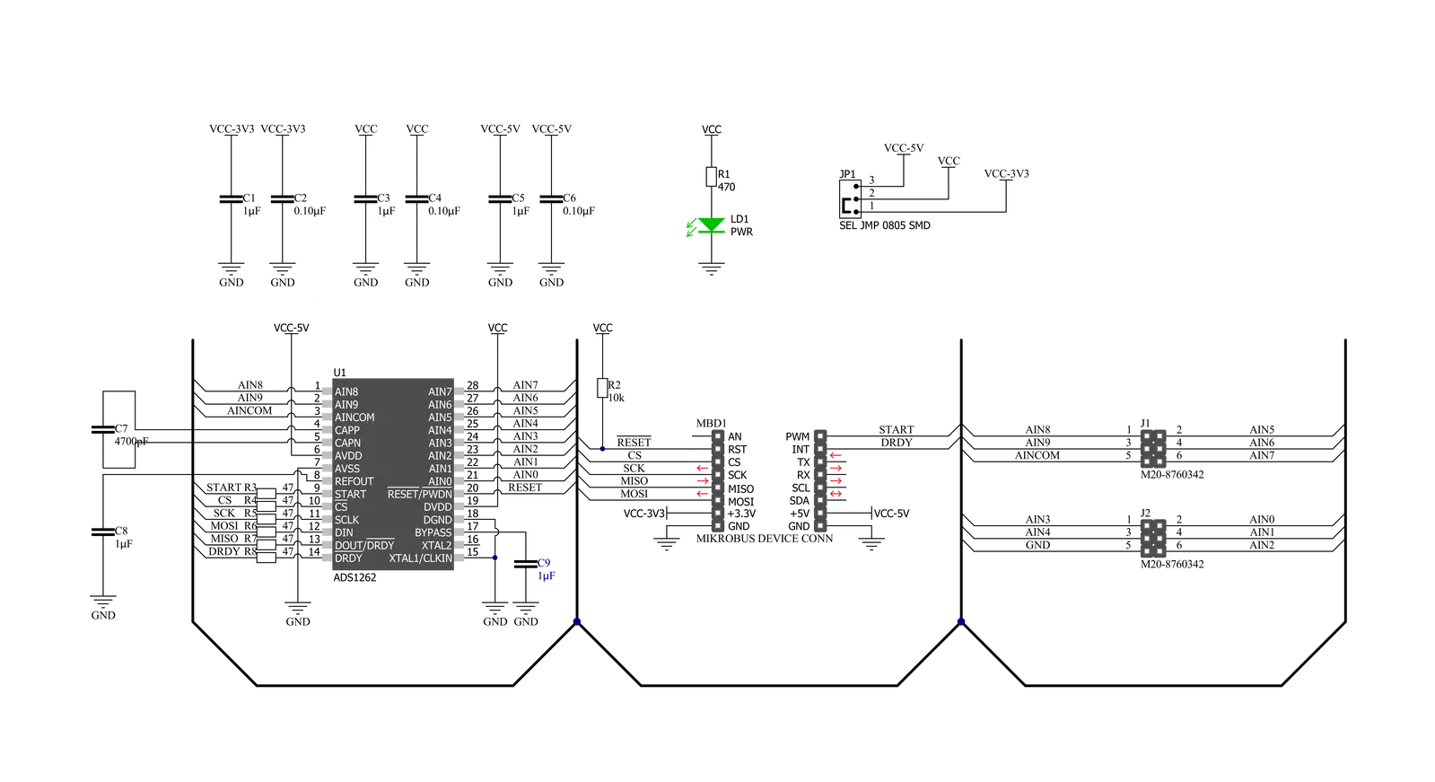 ADC 13 Click Schematic schematic