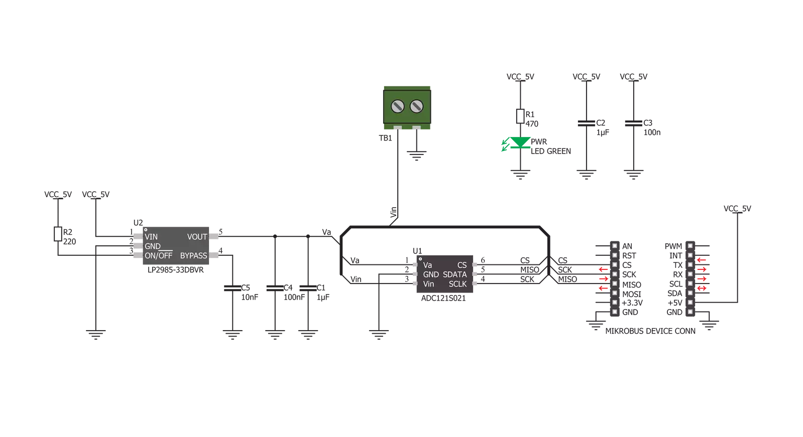 ADC 5 click Schematic schematic