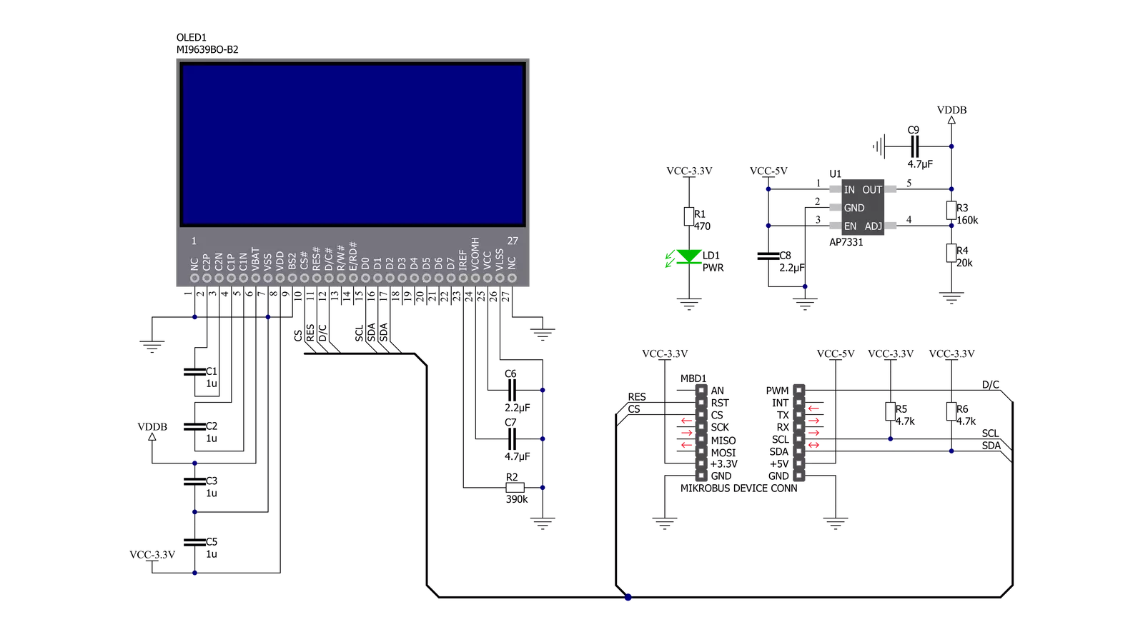 OLED B Click Schematic schematic