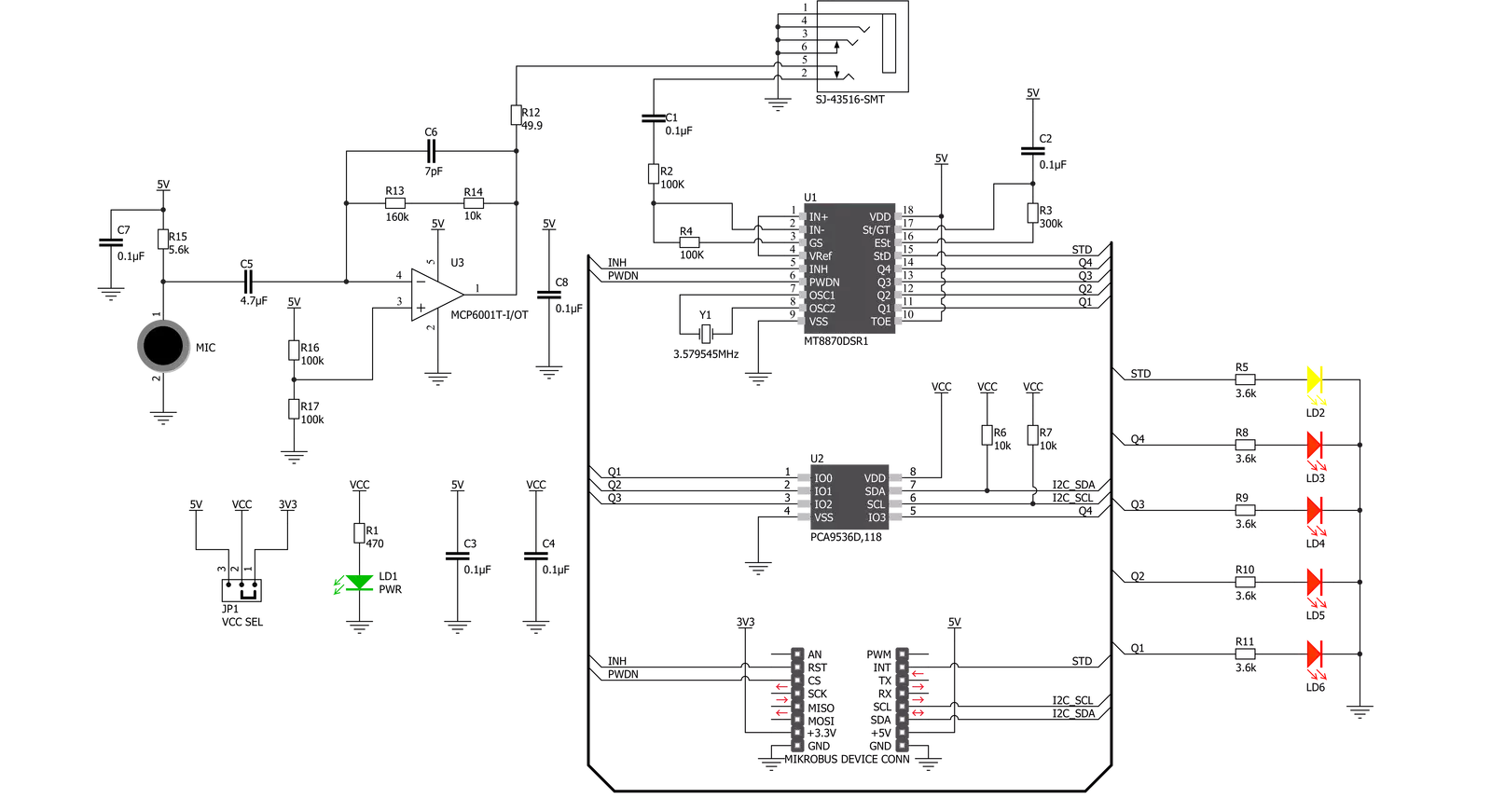 DTMF Decoder Click Schematic schematic