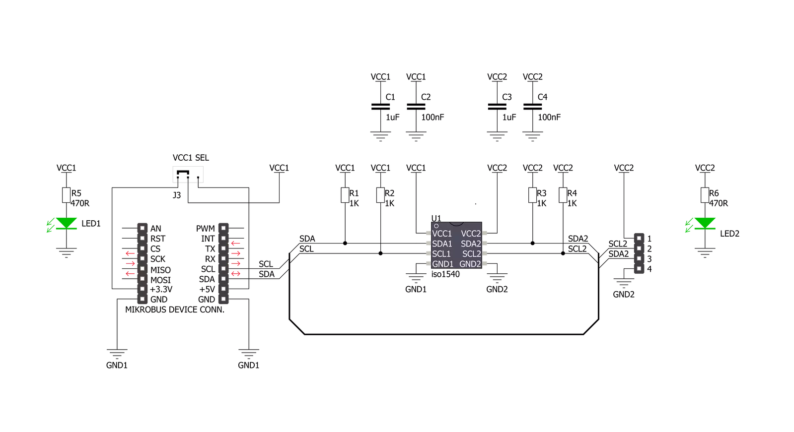 I2C Isolator Click Schematic schematic