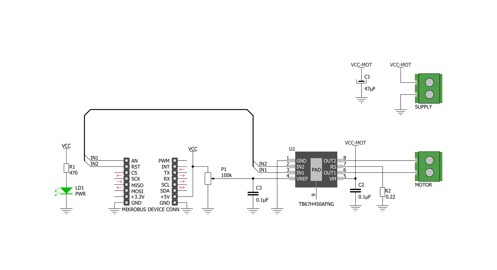 DC Motor 14 Click Schematic schematic