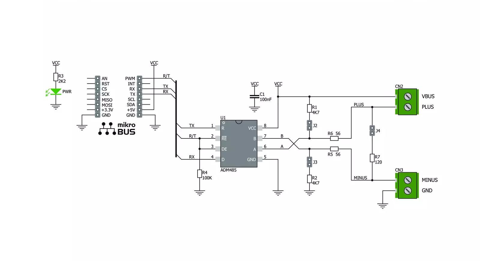 RS485 Click 5V Schematic schematic