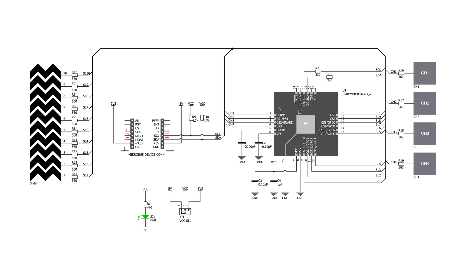 Cap Touch 5 Click Schematic schematic