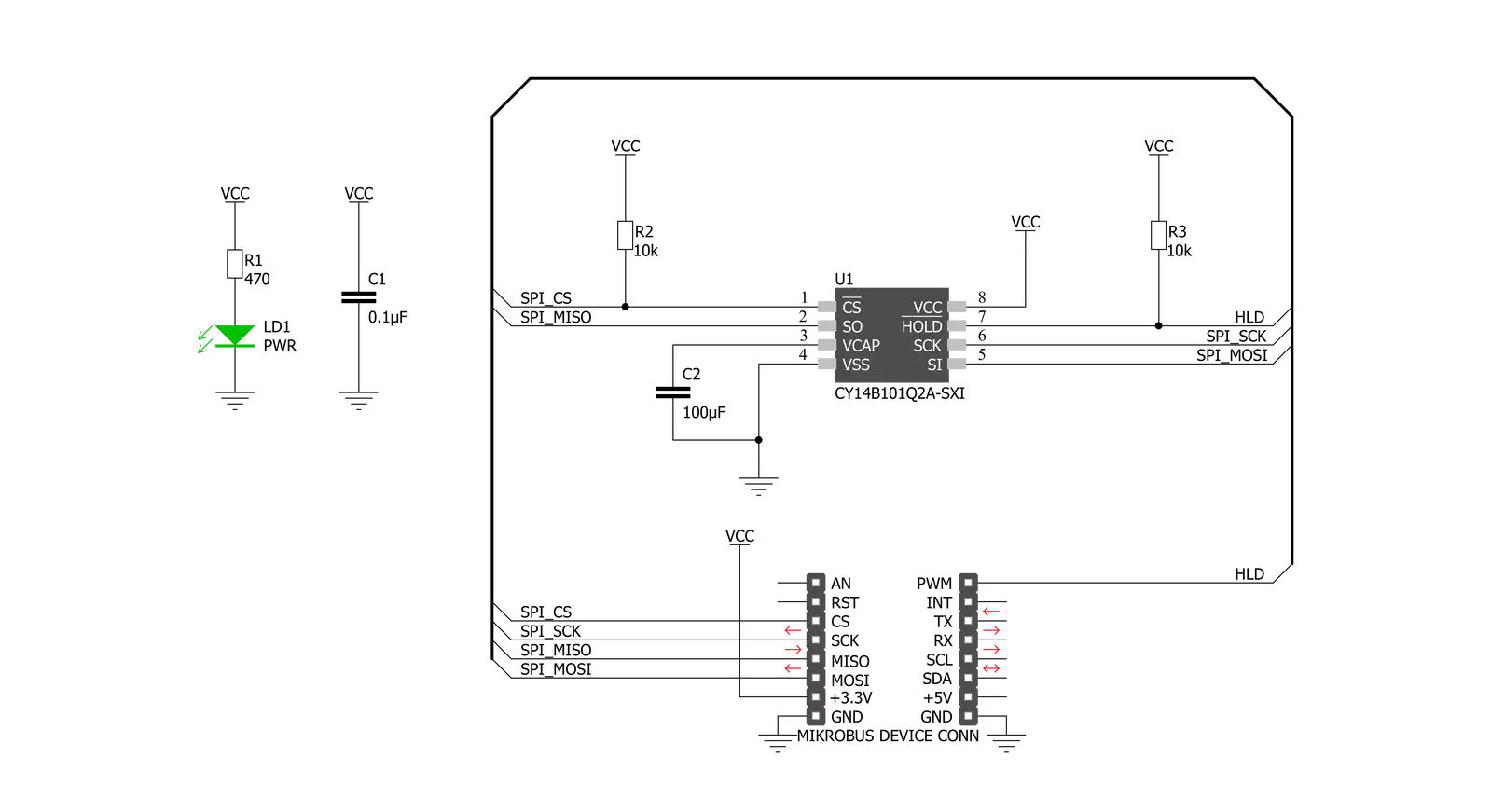 nvSRAM 2 Click Schematic schematic