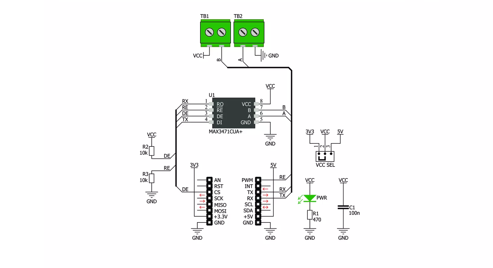 RS485 2 Click Schematic schematic