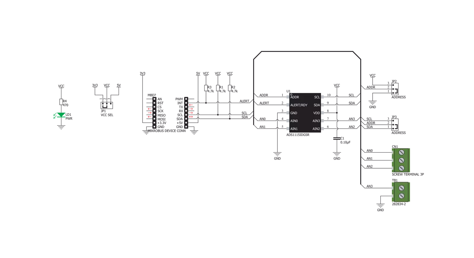 ADC 8 Click Schematic schematic