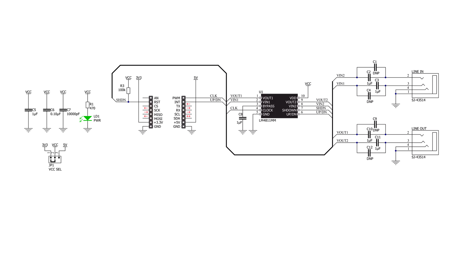 Headphone AMP Click Schematic schematic