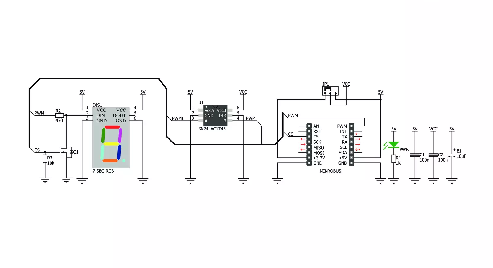 7-SEG RGB Click Schematic schematic