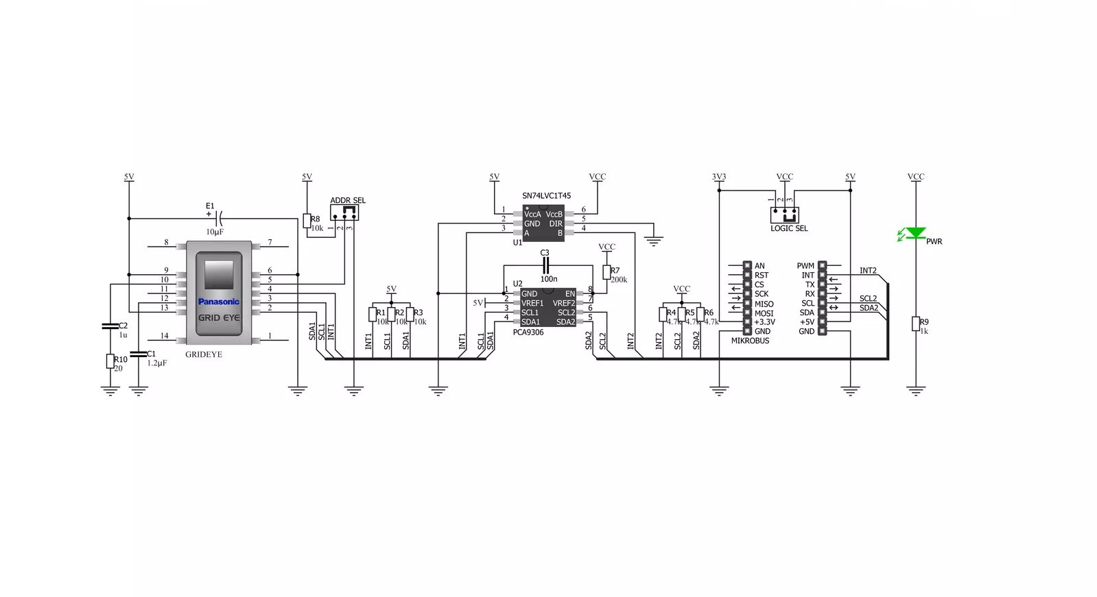 Grid-EYE Click Schematic schematic