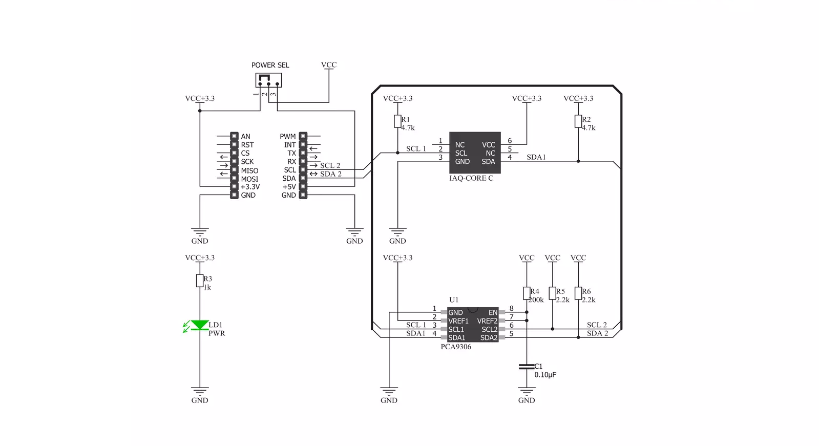 Air quality 2 Click Schematic schematic