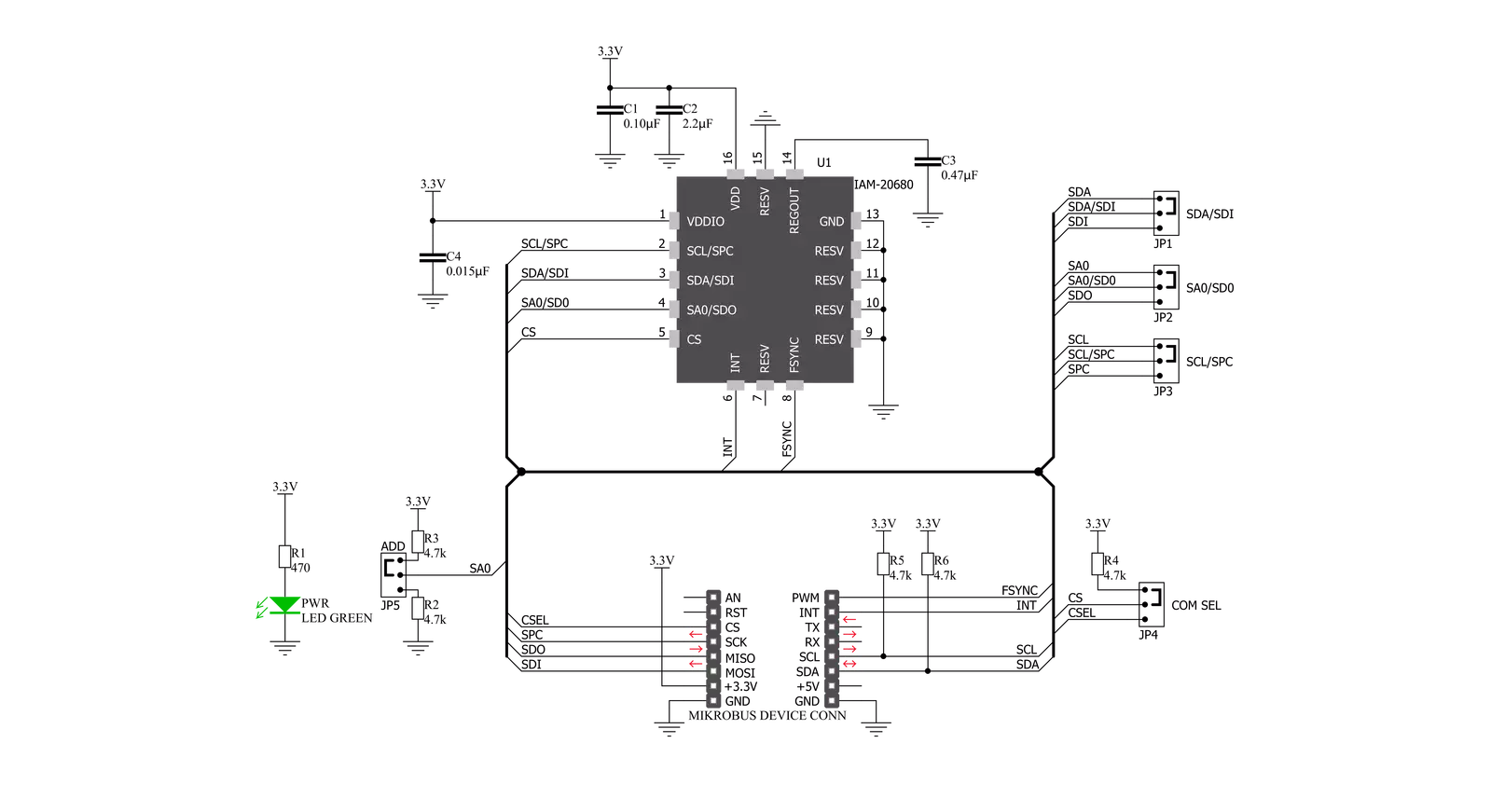 6DOF IMU 9 Click Schematic schematic