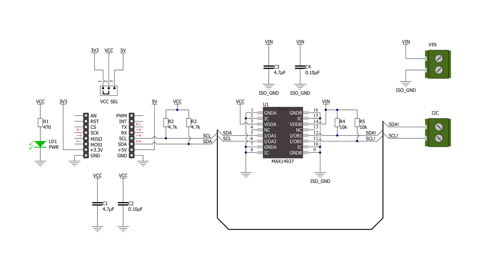 I2C Isolator 4 Click Schematic schematic