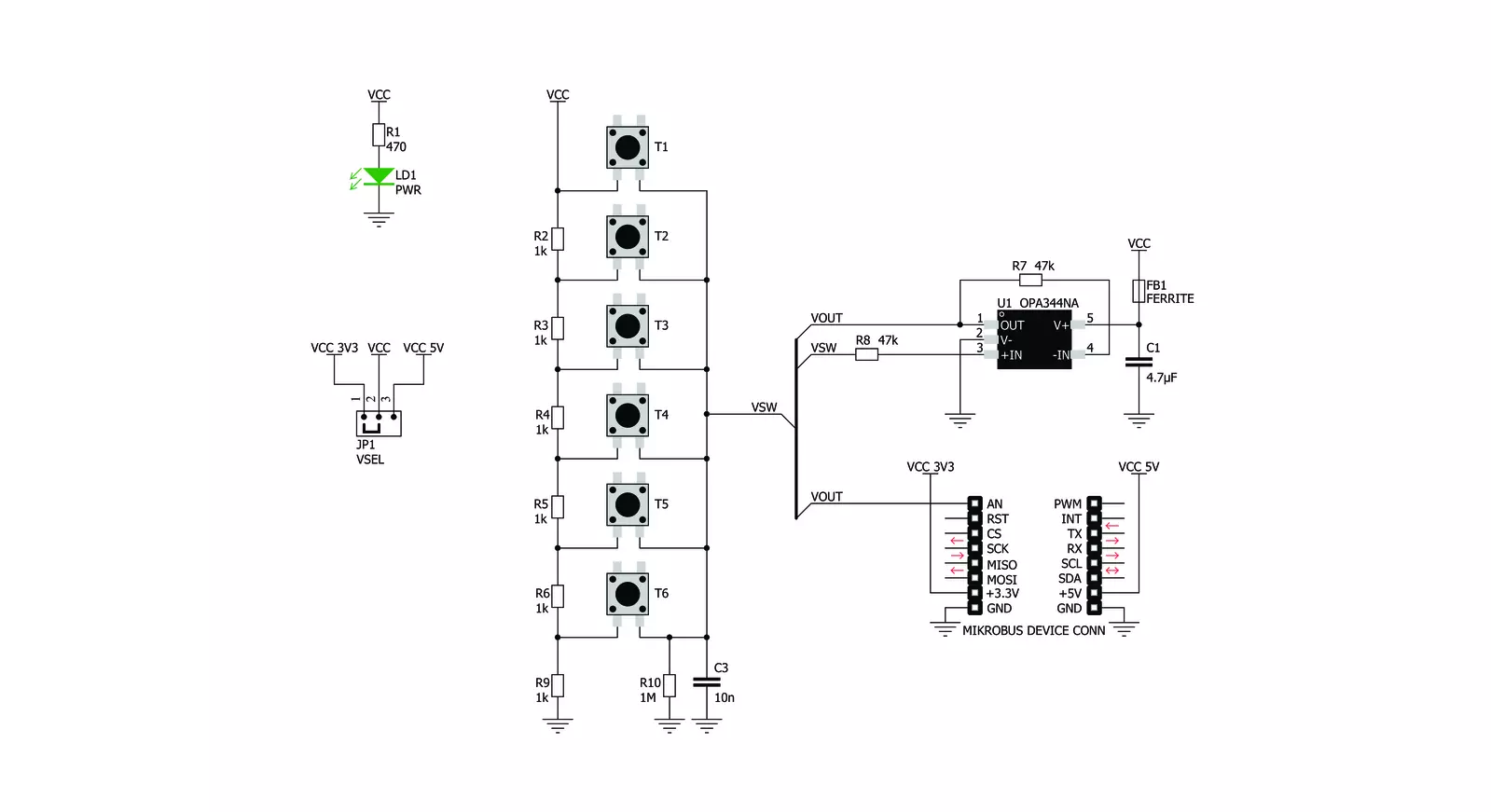 Analog Key Click Schematic schematic