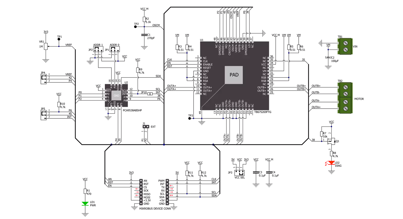 Multi Stepper Click - TB67S269 Schematic schematic