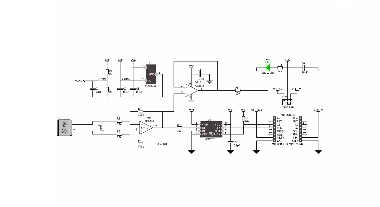 Ammeter Click Schematic schematic