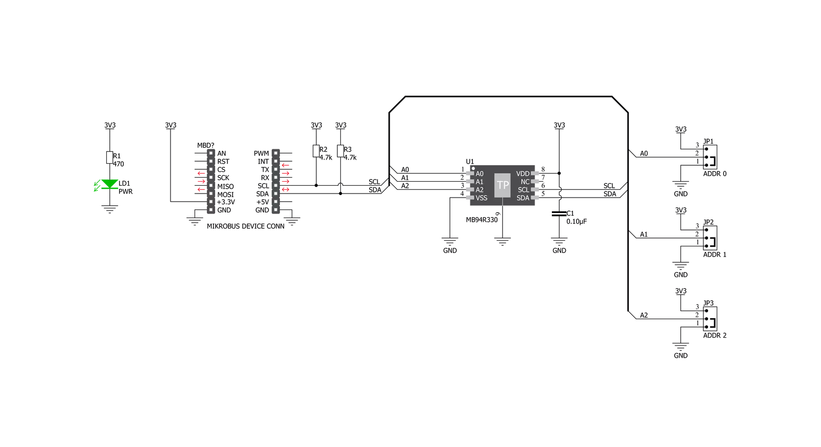 FRAM 3 Click Schematic schematic