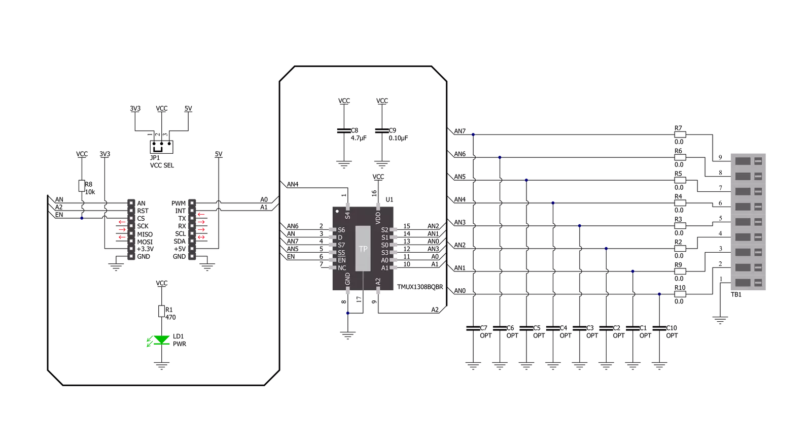 Analog MUX 4 Click Schematic schematic