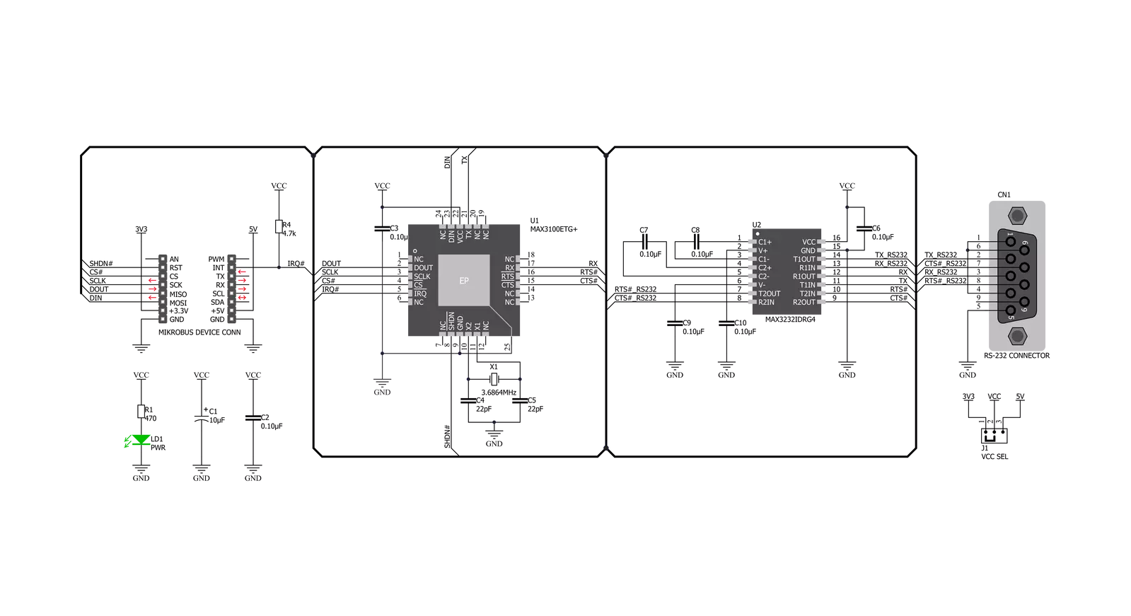 RS232 SPI Click Schematic schematic