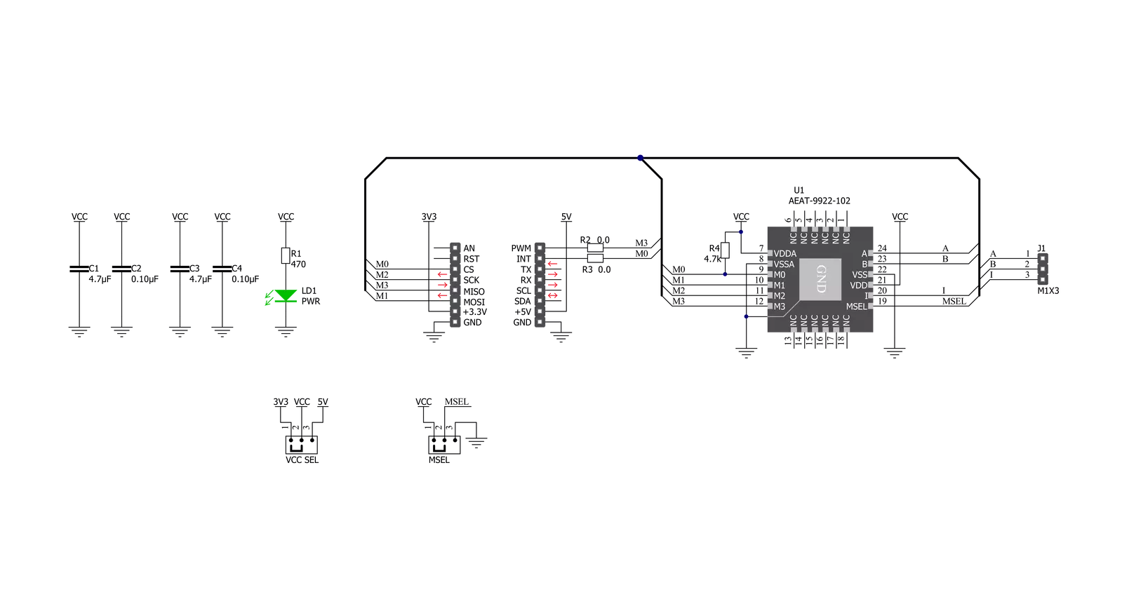 Magnetic Rotary 2 Click Schematic schematic