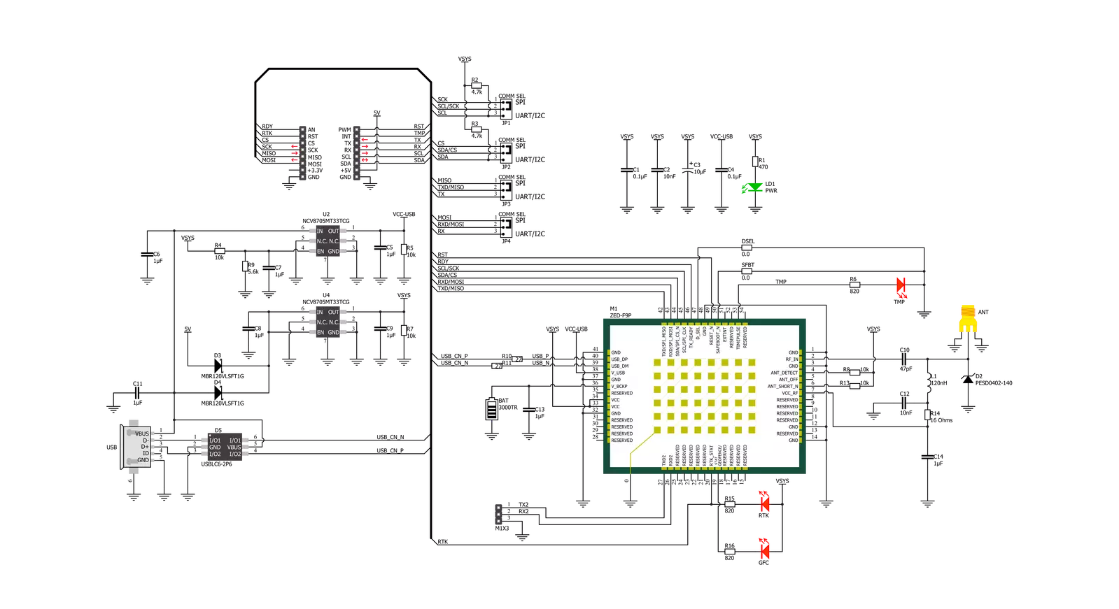 GNSS RTK Click Schematic schematic