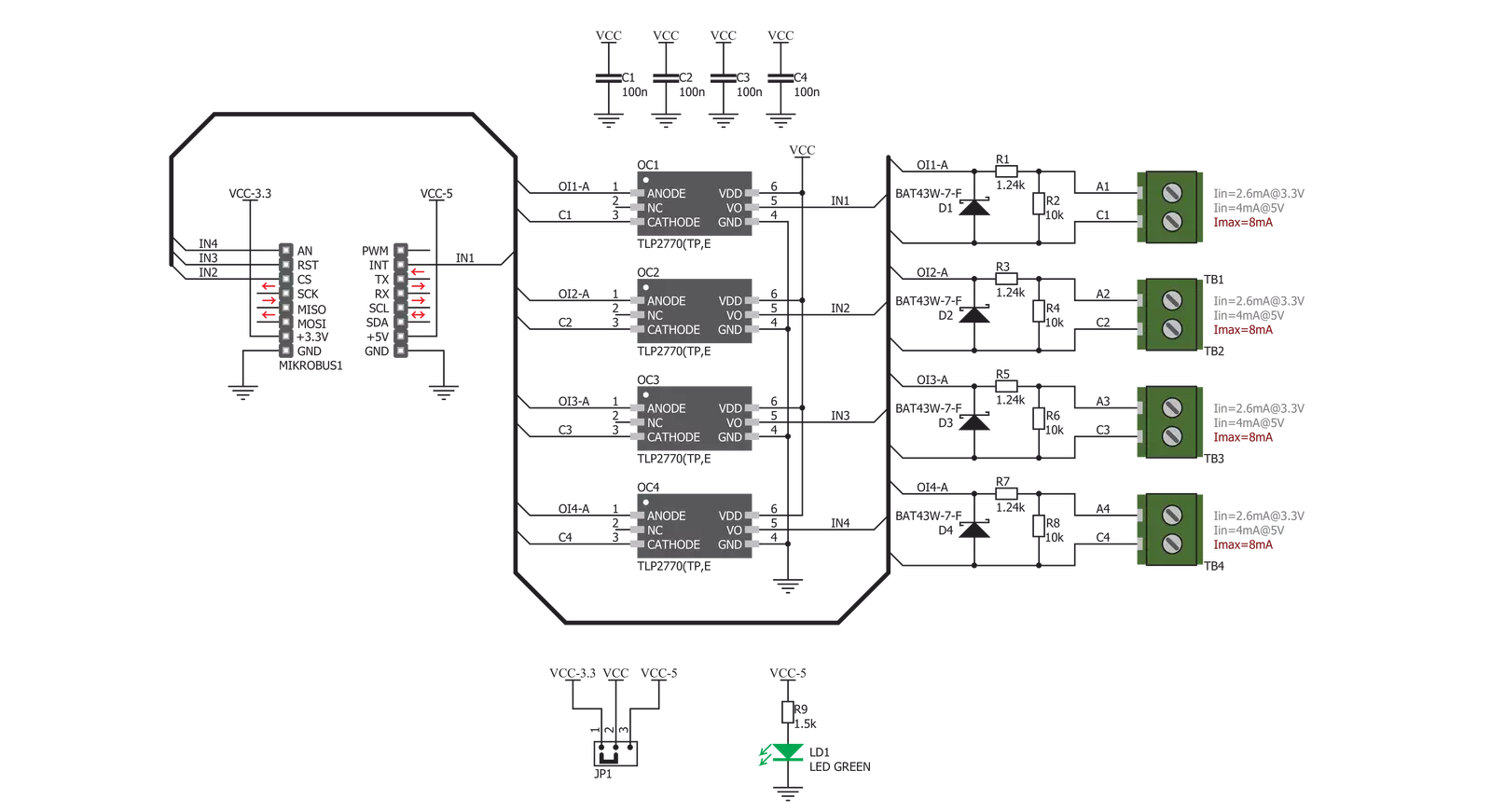 Opto 2 Click Schematic schematic