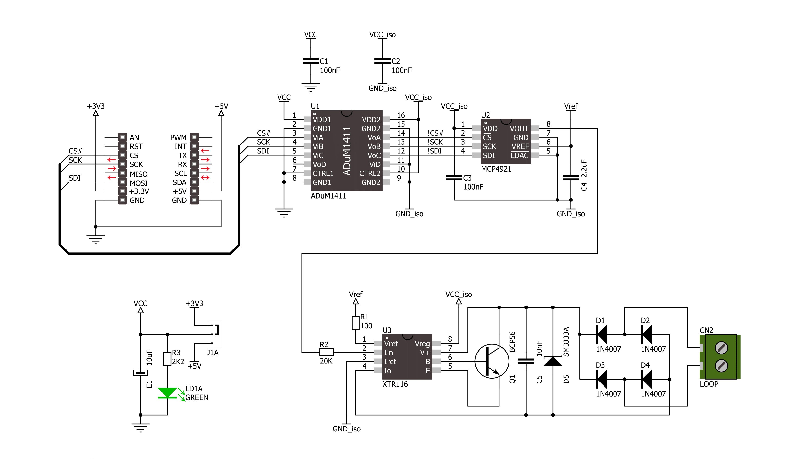 4-20 mA T Click Schematic schematic