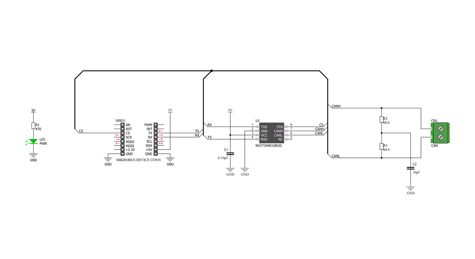 CAN FD 4 Click Schematic schematic