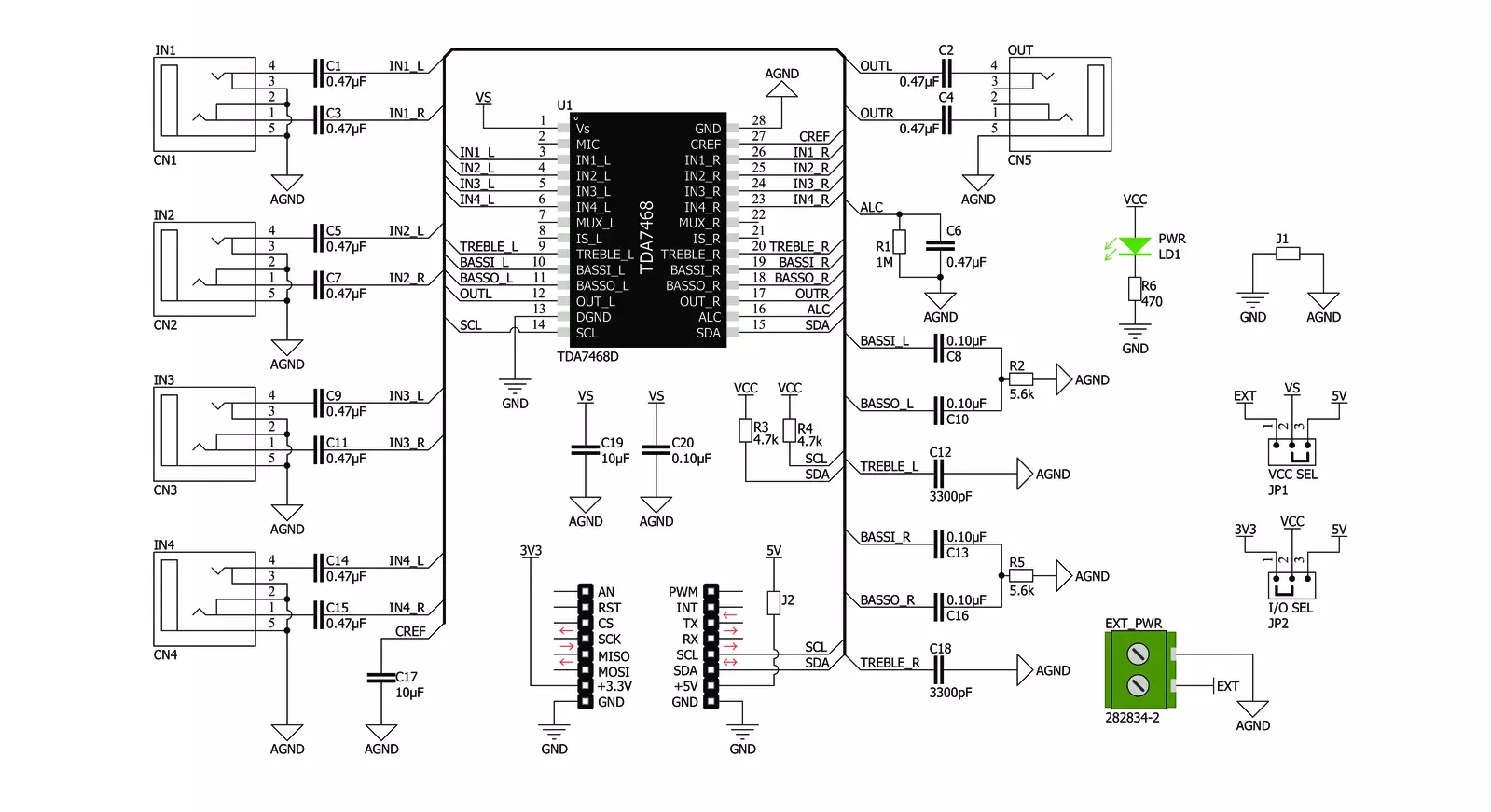 AudioMUX Click Schematic schematic