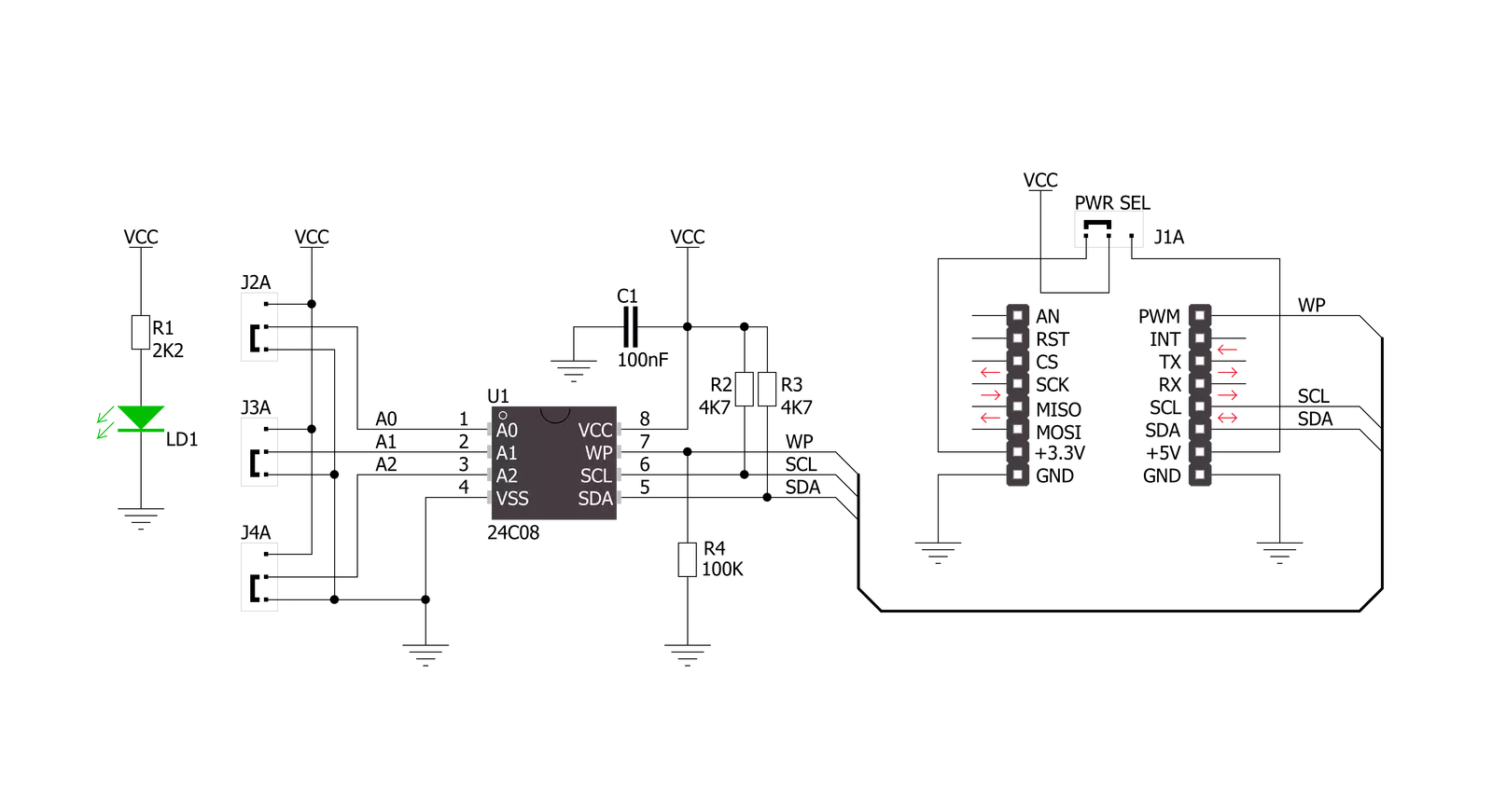 EEPROM Click Schematic schematic