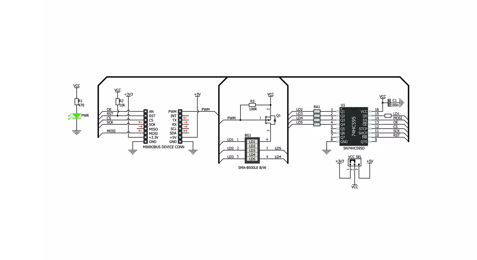 BarGraph 3 Click Schematic schematic